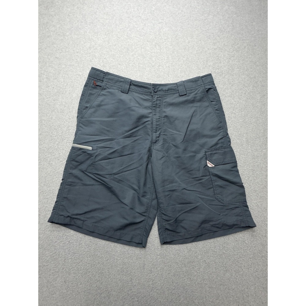 Simms Shorts Mens XL Gray Cargo Nylon 10 Inseam Quick Dry Fishing Outdoor